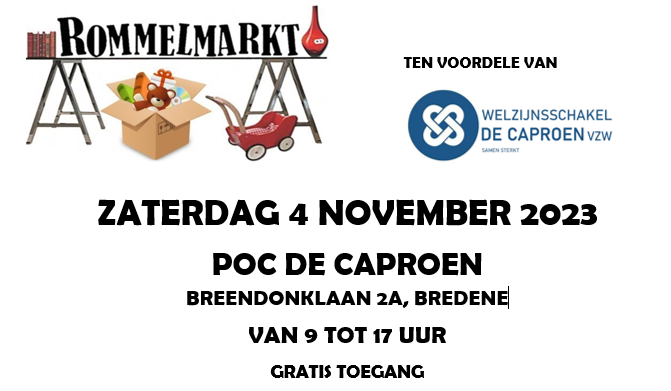 Rommelmarkt t.v.v. Welzijnsschakel De Caproen